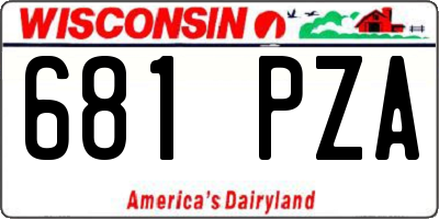 WI license plate 681PZA