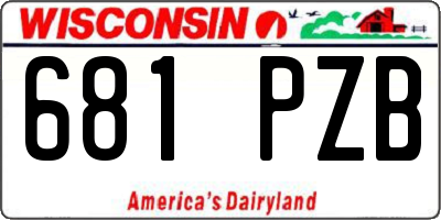 WI license plate 681PZB