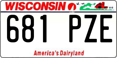WI license plate 681PZE