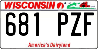 WI license plate 681PZF