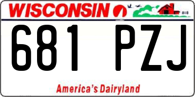 WI license plate 681PZJ