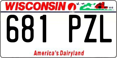 WI license plate 681PZL