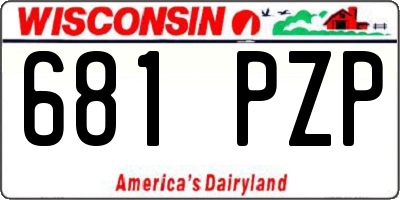 WI license plate 681PZP