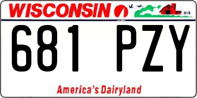 WI license plate 681PZY