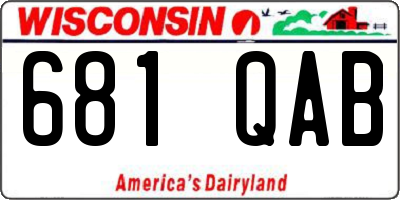 WI license plate 681QAB