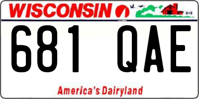 WI license plate 681QAE