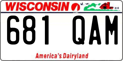 WI license plate 681QAM