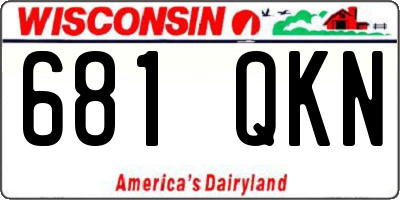 WI license plate 681QKN