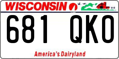WI license plate 681QKO