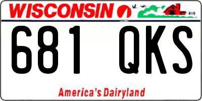 WI license plate 681QKS