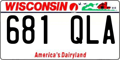 WI license plate 681QLA