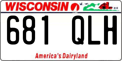 WI license plate 681QLH