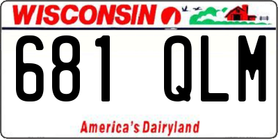 WI license plate 681QLM