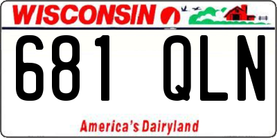 WI license plate 681QLN