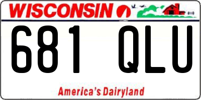 WI license plate 681QLU