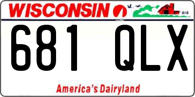 WI license plate 681QLX