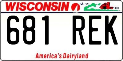WI license plate 681REK