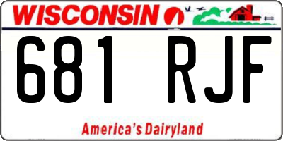 WI license plate 681RJF
