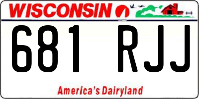 WI license plate 681RJJ
