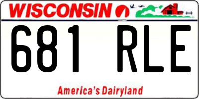 WI license plate 681RLE