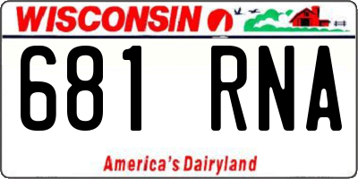 WI license plate 681RNA