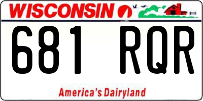 WI license plate 681RQR