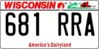 WI license plate 681RRA