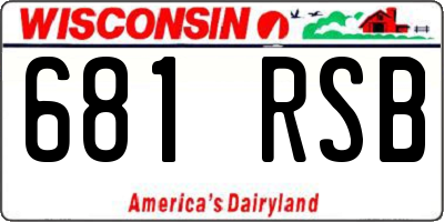 WI license plate 681RSB