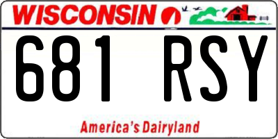 WI license plate 681RSY