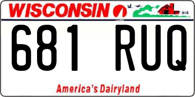 WI license plate 681RUQ