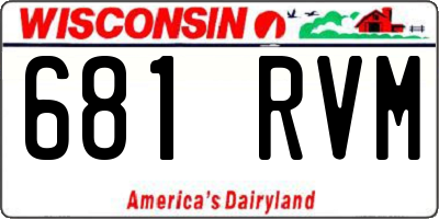 WI license plate 681RVM