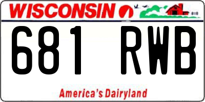 WI license plate 681RWB