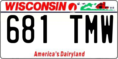 WI license plate 681TMW