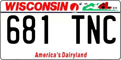 WI license plate 681TNC
