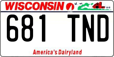 WI license plate 681TND