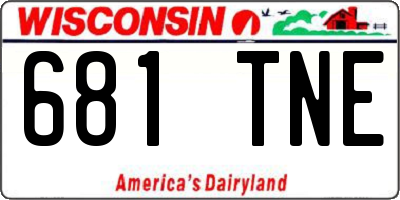 WI license plate 681TNE