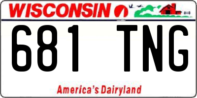 WI license plate 681TNG