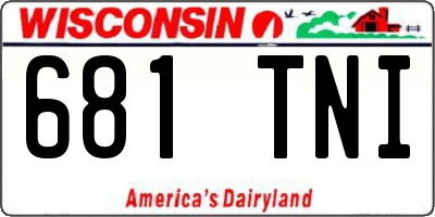 WI license plate 681TNI