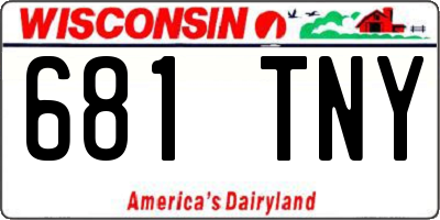 WI license plate 681TNY