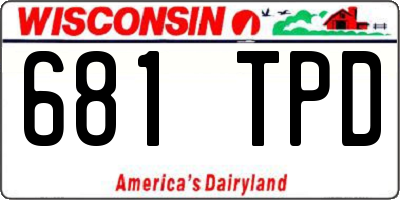 WI license plate 681TPD