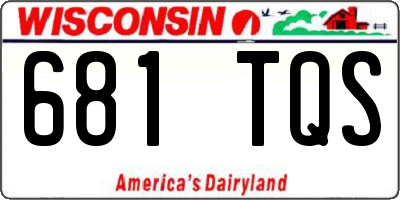 WI license plate 681TQS