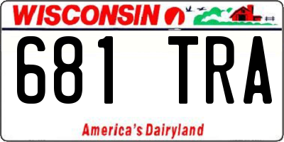 WI license plate 681TRA