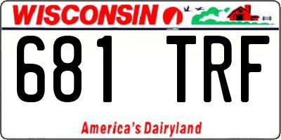 WI license plate 681TRF
