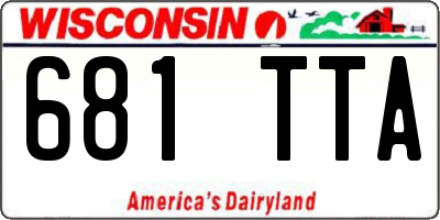 WI license plate 681TTA