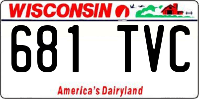 WI license plate 681TVC