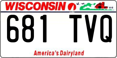 WI license plate 681TVQ