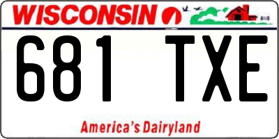 WI license plate 681TXE