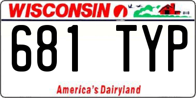 WI license plate 681TYP