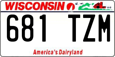WI license plate 681TZM