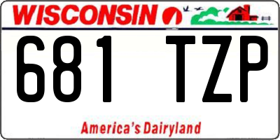 WI license plate 681TZP